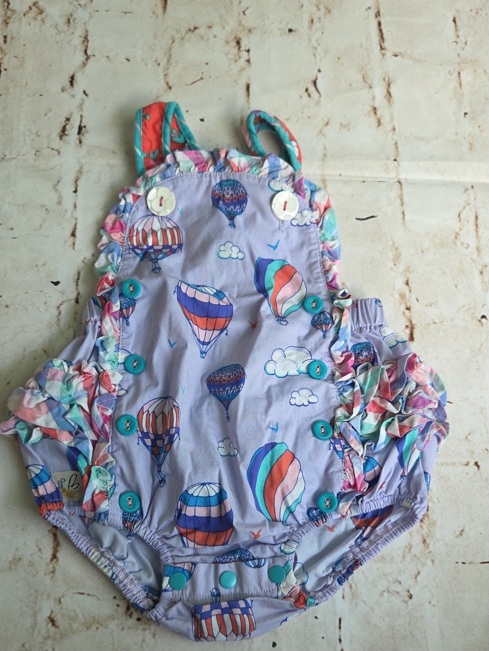 Wildflowers Lavender Hot Air Balloon Ruffle One-Piece